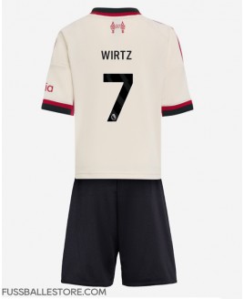 Günstige Liverpool Florian Wirtz #7 Auswärts Trikotsatzt Kinder 2025-26 Kurzarm (+ Kurze Hosen)